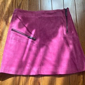 IDEOLOGY Pink Suede Mini Sipper Skirt size 6